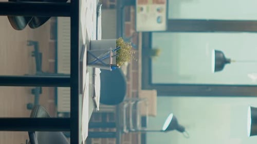 Vertical Video Empty Office Space with Data Documents