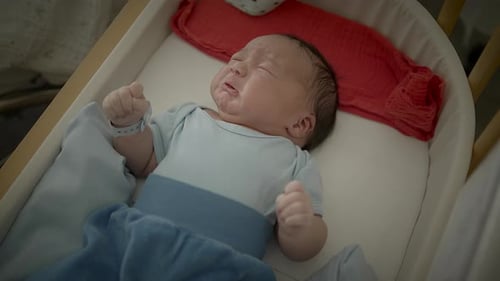Infant Crying in Hospital Bassinet