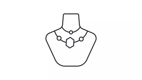 Minimalist Line Art Necklace Display Pulse Animation