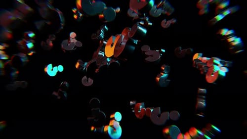 Metal Question Marks Floating