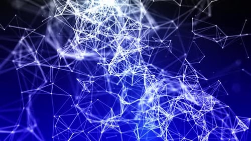 Digital Blue Background With Dots And Lines