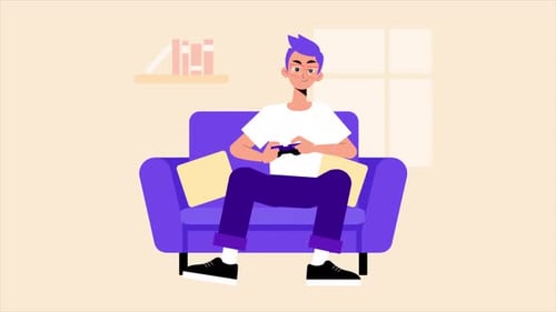 E-Sport Young Gamer Boy Playing Video Games With Gamepad 4K