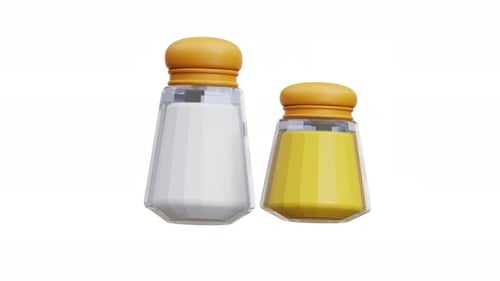 3d Animation Salt Shaker Pepper Shaker Seasoning Kitchen Food