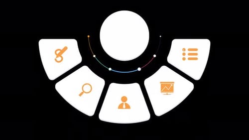Orangefarbenes Geschäftsdiagramm-Overlay 4K Alpha