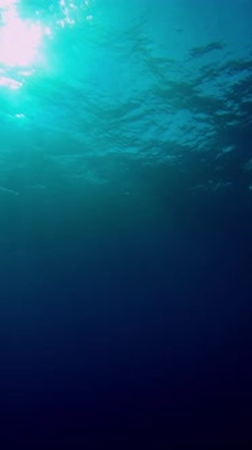 Le mouvement lent de la lumière filtre à travers l'eau bleue