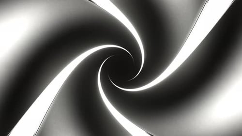 Weißer umgekehrter spiralförmiger Neontunnel-Hintergrund VJ Loop In 4K