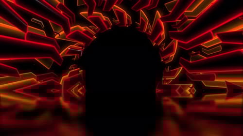 Geometric 3D Motion Graphics Background | Podium Techno Tunnel Portal | 4k