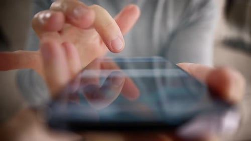 Browsing Movie Video on Internet Library to Watch Film Online Male Fingers