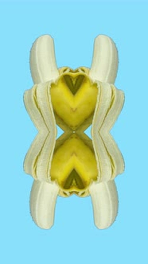 Pattern of Animated Bananas in Vertical
