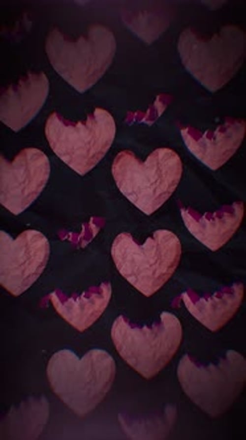 Textured Paper Hearts Pattern Reveal Animation