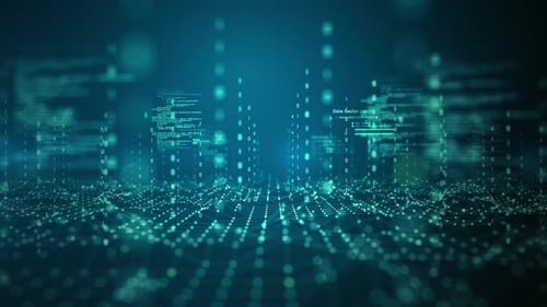 Digital Data Network Grid Technology Background Loop