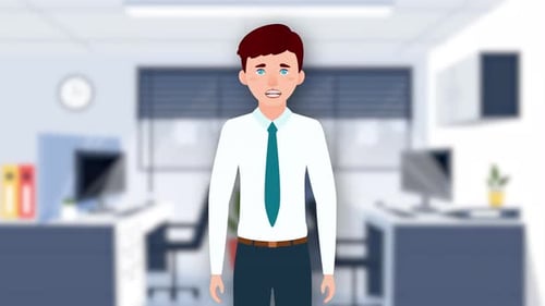 Office Man Character Employee Talking Corporate