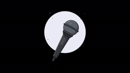 Detailed Stage Microphone. Sound Recording Equipment Concept Animation Video - Transparent