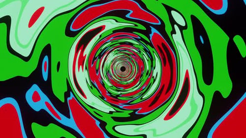 Mehrfarbiges abstraktes kreisförmiges Tunneldesign. Animation in einer Schleife