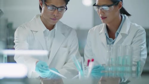 Young Scientists Working Diligently in Modern Laboratory