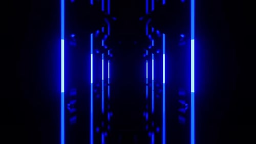 Blue Neon Gate Tunnel Vj Loop Background Animation