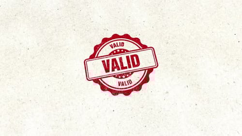 Valid Circle Golden Red Rubber Stamp Seal