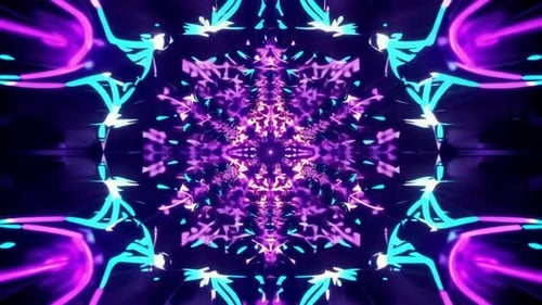 Abstract Neon Kaleidoscope Tunnel Psychedelic VJ Loop