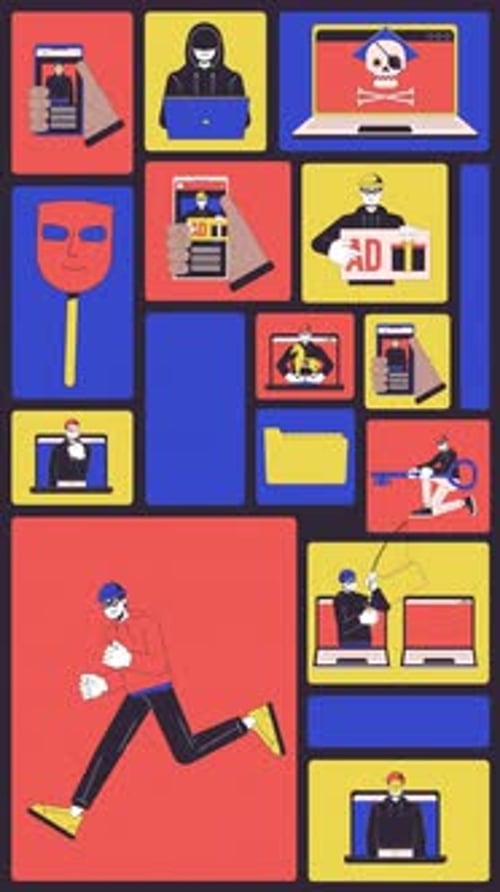 Digital Security Animated Icons Pack in Flat Design