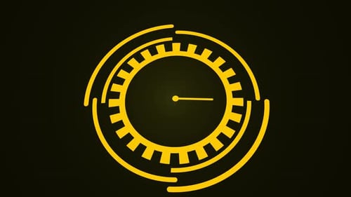 Flat Design Animated Gear Timer Interface Loop