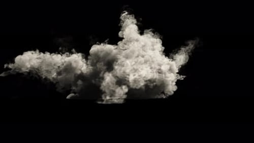 Explosion sur fond transparent, vue de face