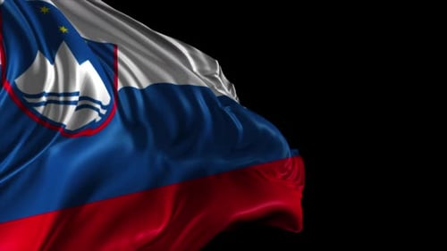 Realistic Slovenia Flag Waving Alpha Channel Animation
