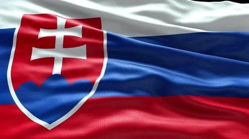 Realistic Waving Slovakia Flag with Fabric Texture Loop