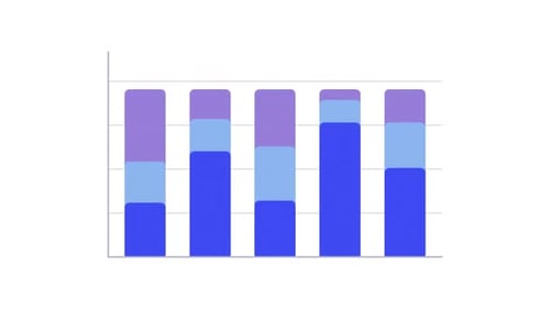 Stacked column chart infographic element animation