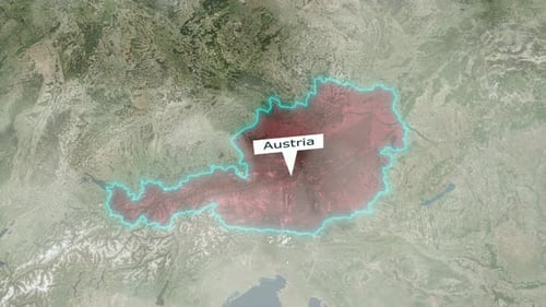 Austria Map - Clouds Effect