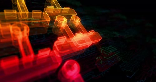 Joystick gaming symbols loop cyber loop concept