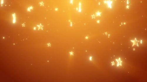 Golden Glowing Falling Stars and Particles Festive Background