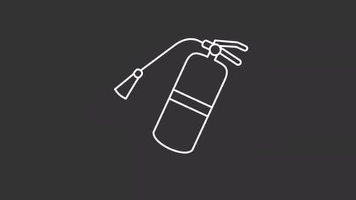 Animated Flat Design Fire Extinguisher Icon Loop