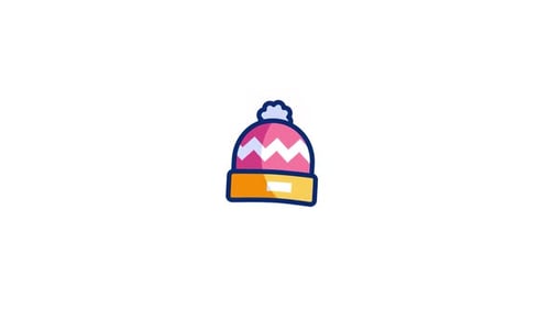 Animated Flat Design Winter Hat Icon