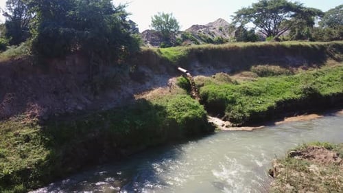 Water Pipeline Contaminating Clean Water River