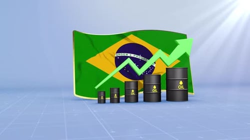 Brazil Oil Revenue And Reserves Growth With Rising Green Arrow
