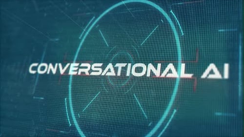 Futuristic Conversational AI Glitch Title Animation