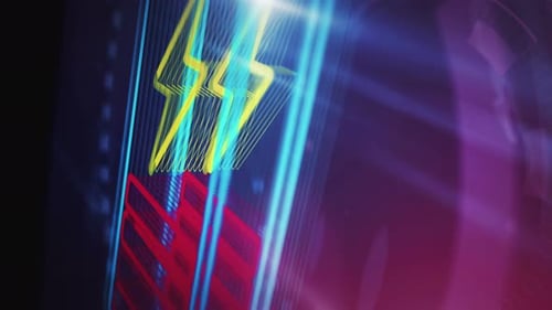 Battery charging energy symbol loop digital concept