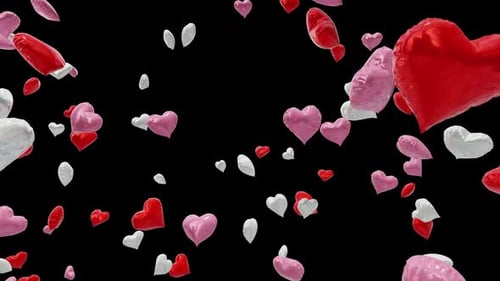 Floating Heart Balloons Romantic Celebration Overlay