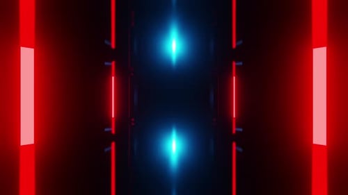 Red With Blue Light Vertical Vj Seamless Loop Background Tunnel