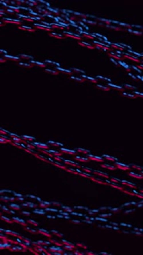 Glowing Neon Chains Abstract Vertical Background Animation