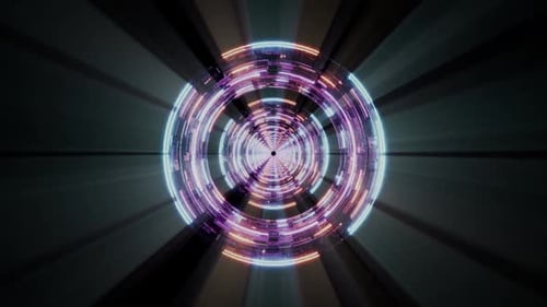 Seamless 3D motion graphic background loop with dynamic abstract shapes in constant movement.