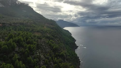 Drone Flying Over Tenerife Canary Islands Spain