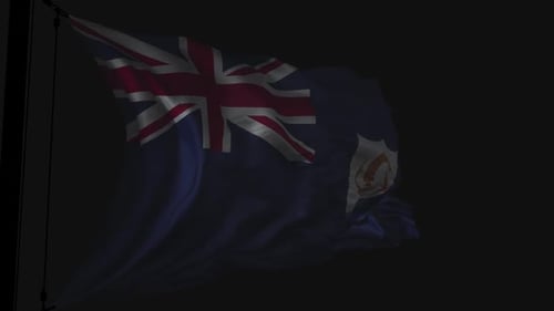 Anguilla National Flag Realistic Waving Animation