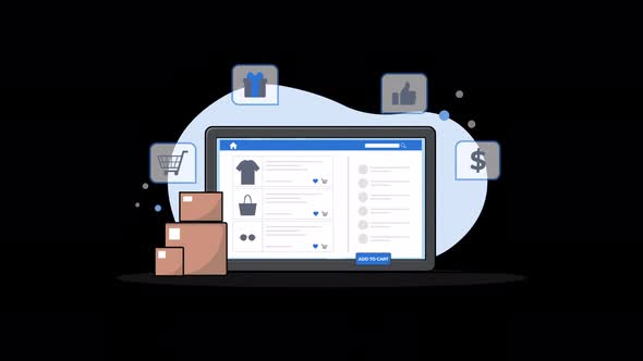 Digital Supermarket and Digital Purchase Animation Video - Transparent ...
