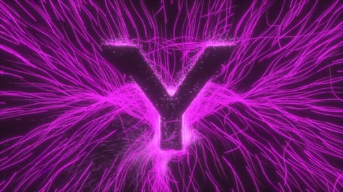 Letter Y Reveal In Neon Electric Field
