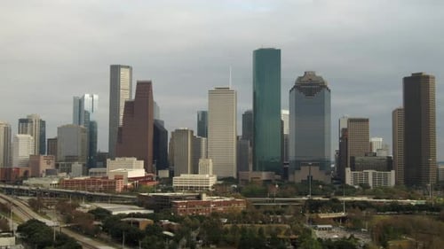 Aerial view of downtown Houston area