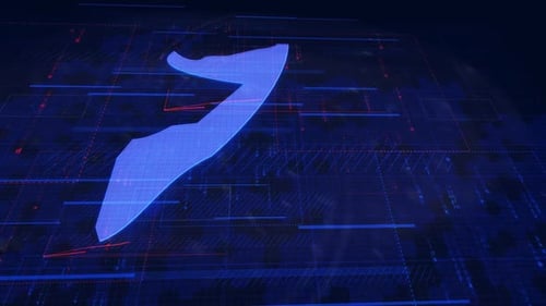 Futuristic Digital Map of Somalia with Data Grid Animation