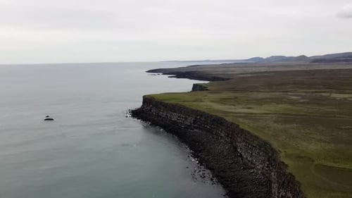 Aerial view over Krísuvíkurberg Cliffs, Iceland