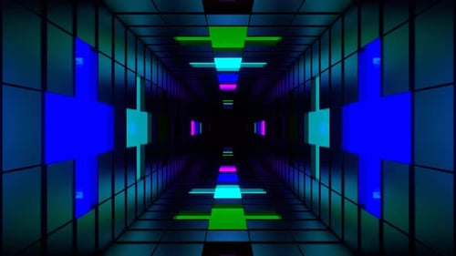 Multicolor Neon Plus Tunnel Background Vj Loop In 4K
