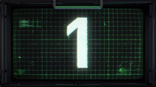 3 D Sci Fi Digital Countdown Screen Number 1